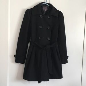 Black long peacoat forever 21